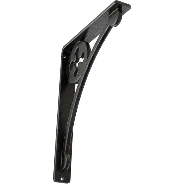 Ekena Millwork Crawley Wrought Iron Bracket, (Single center brace), Antiqued Pewter 1 1/2"W x 7 1/2"D x 10"H BKTM01X07X10SCRAPW - main